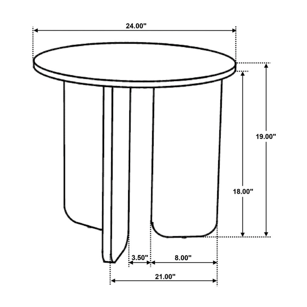 DALE Round Solid Mango Wood Side End Table Brown