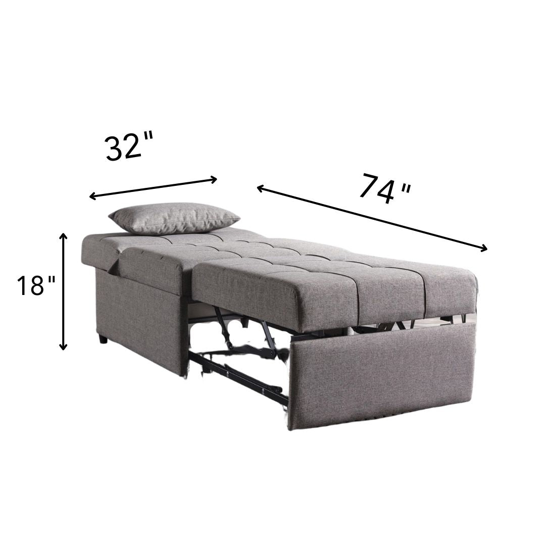 Mello Grey Pull Out Sleeper Chair