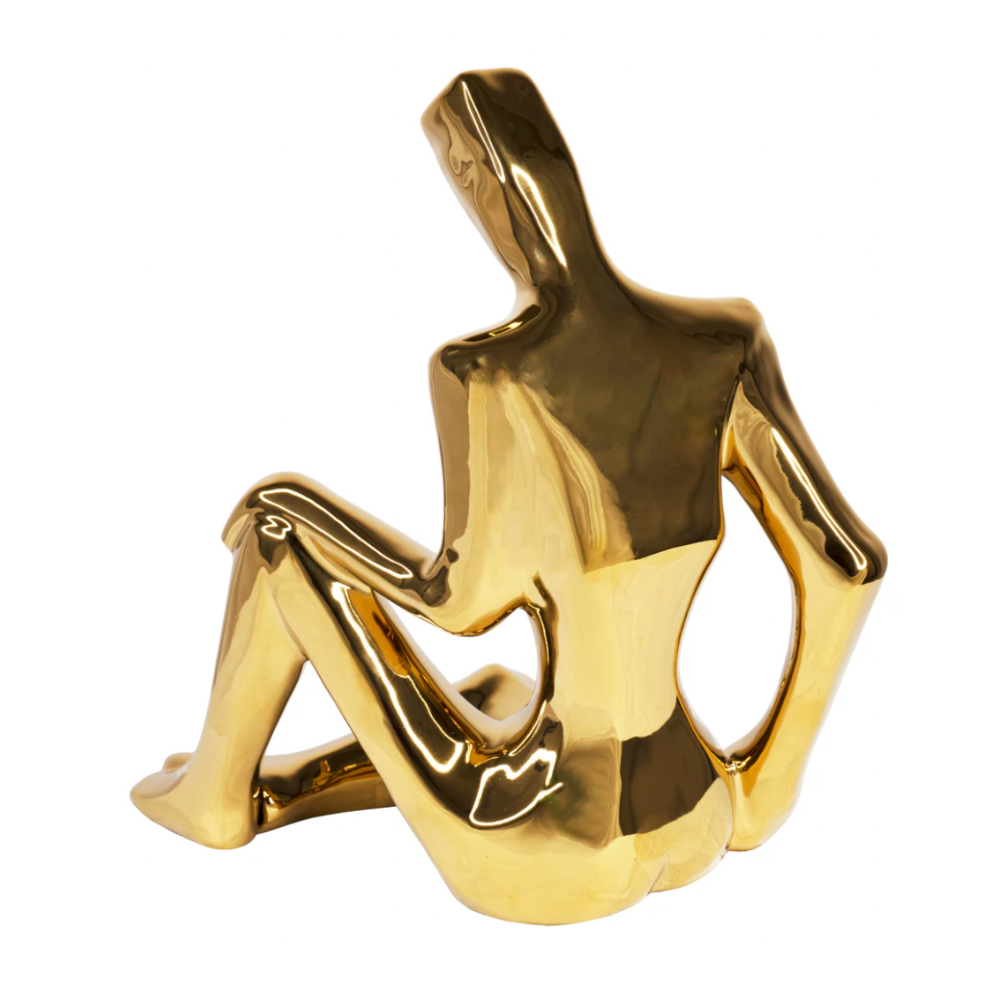 DAMON Sitting Man Tabletop Sculpture Gold