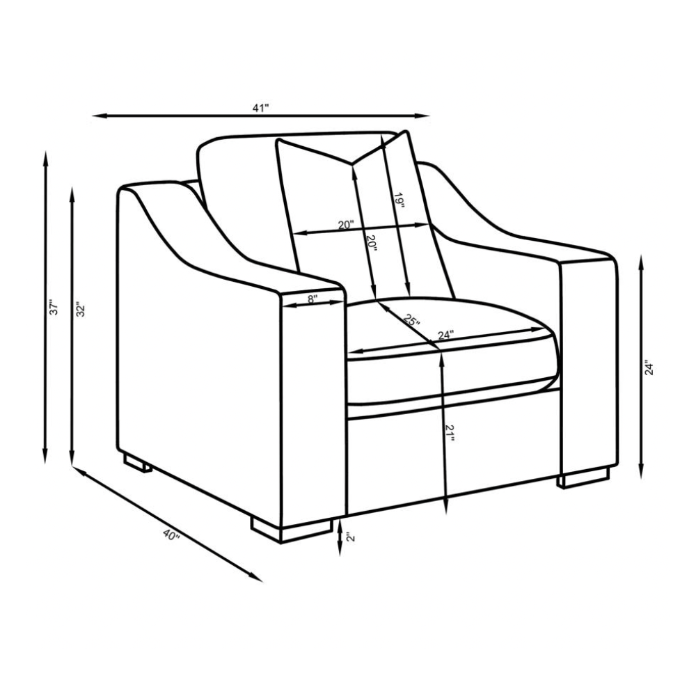 ASHLYN 3-piece Upholstered Sloped Arm Sofa Set