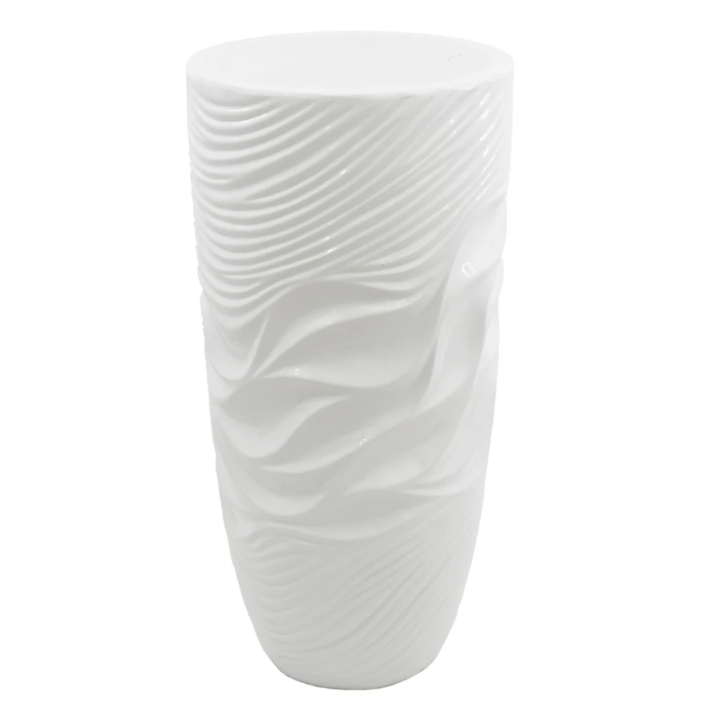 MABEL 28" White Floor Vase Planter
