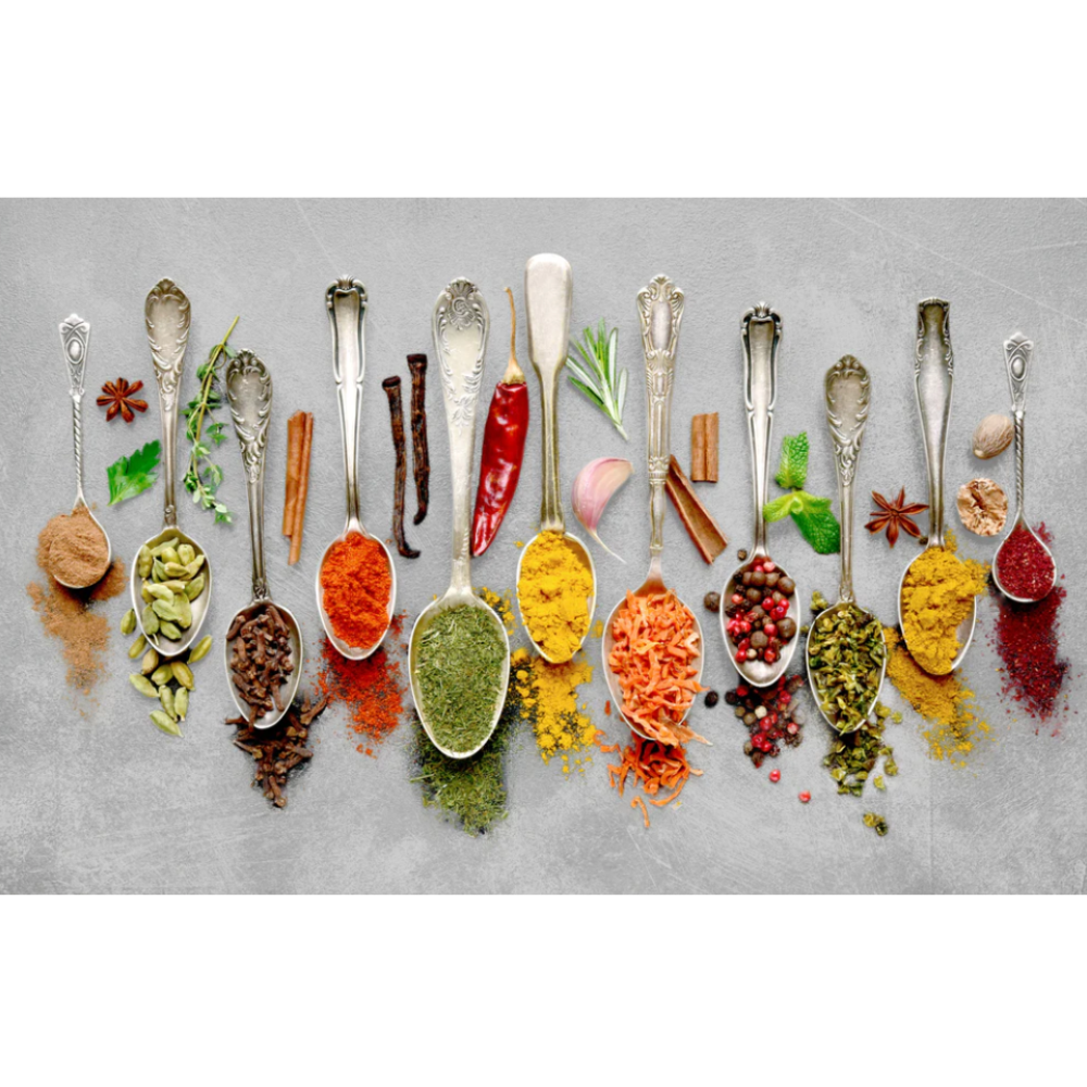 PHOEBE Kitchen Cooking Spices Glass Wall Art