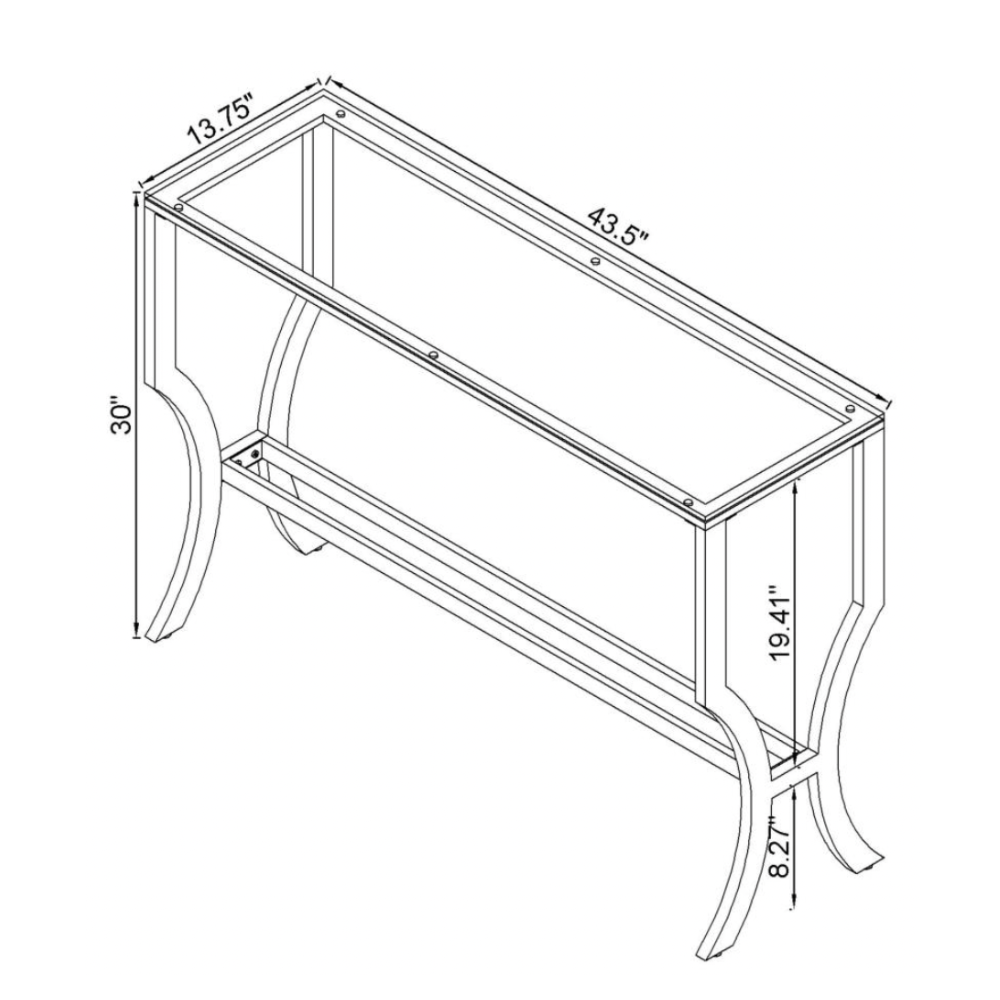 SAIDE Rectangular Glass Top Entryway Console Table