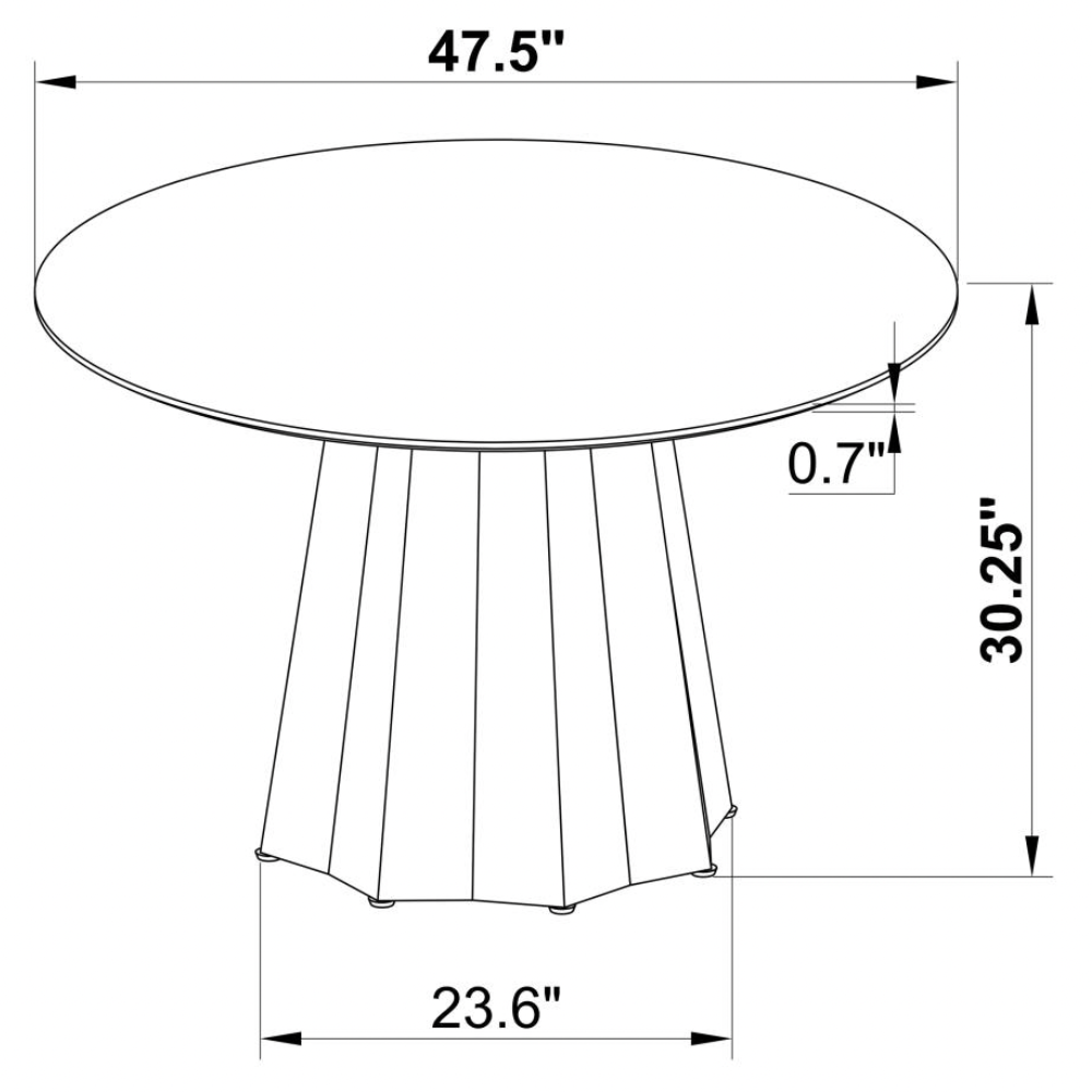 CAMDEN Round 48-inch Faux Marble Top Dining Table