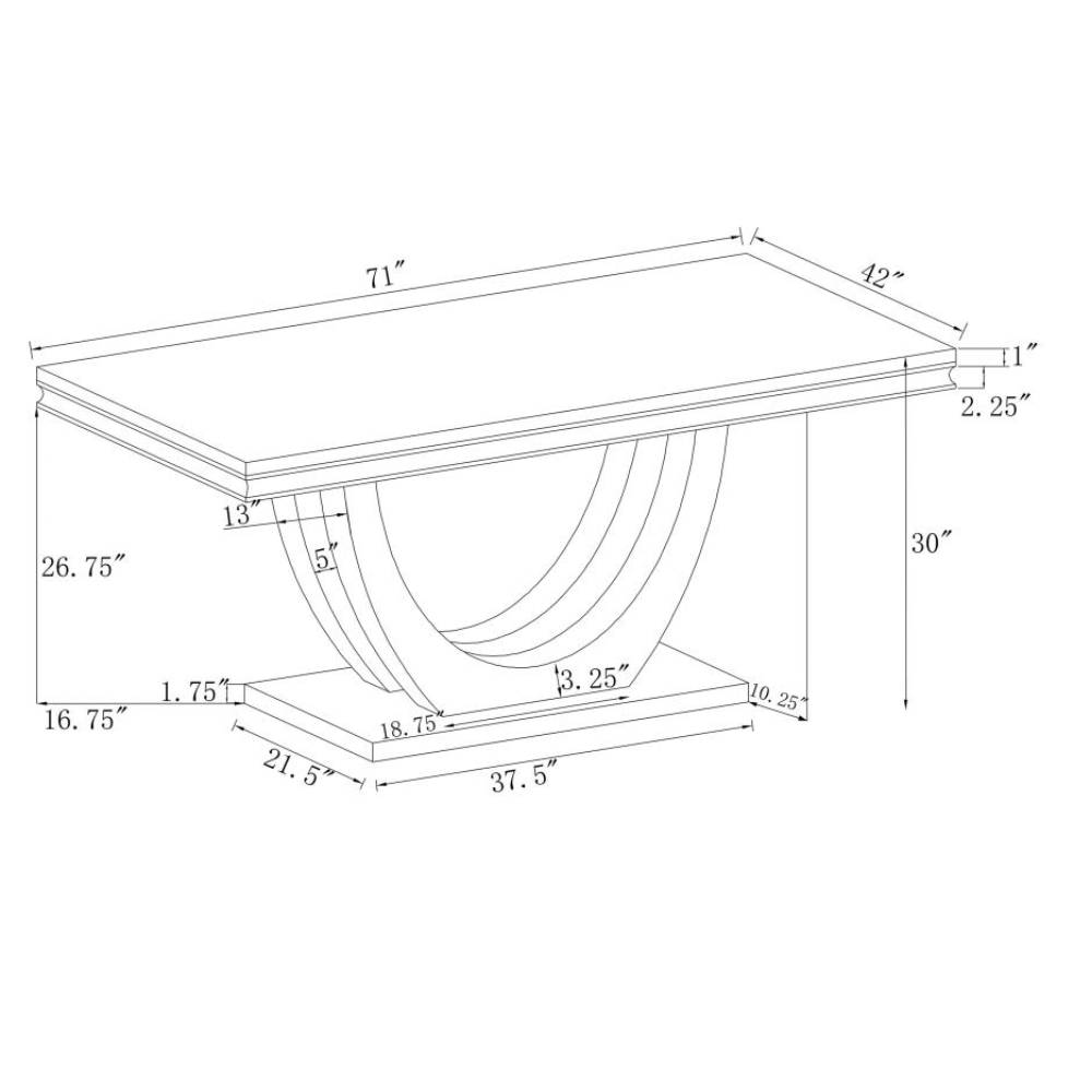 KERWIN 5-piece Rectangular Dining Table Set White