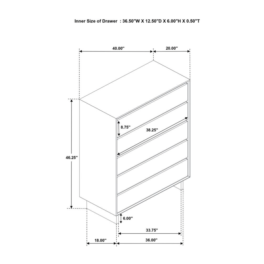 GLENWOOD 5-piece Eastern King Bedroom Set