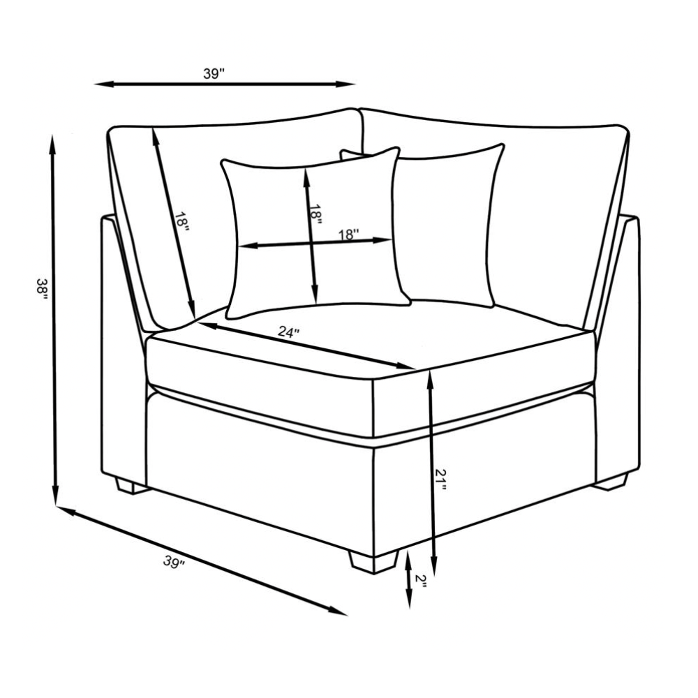CAMBRIA 5-piece Upholstered Modular Sectional Sofa