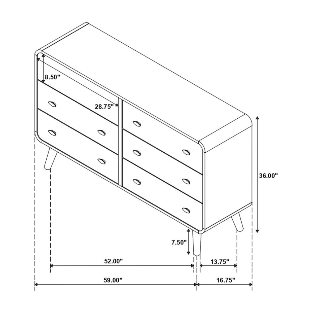 ROBYN 6-drawer Bedroom Dresser
