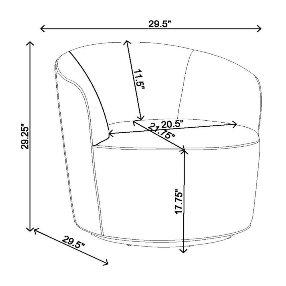 JOYCE Upholstered Barrel Back Swivel Chair Burnt Orange