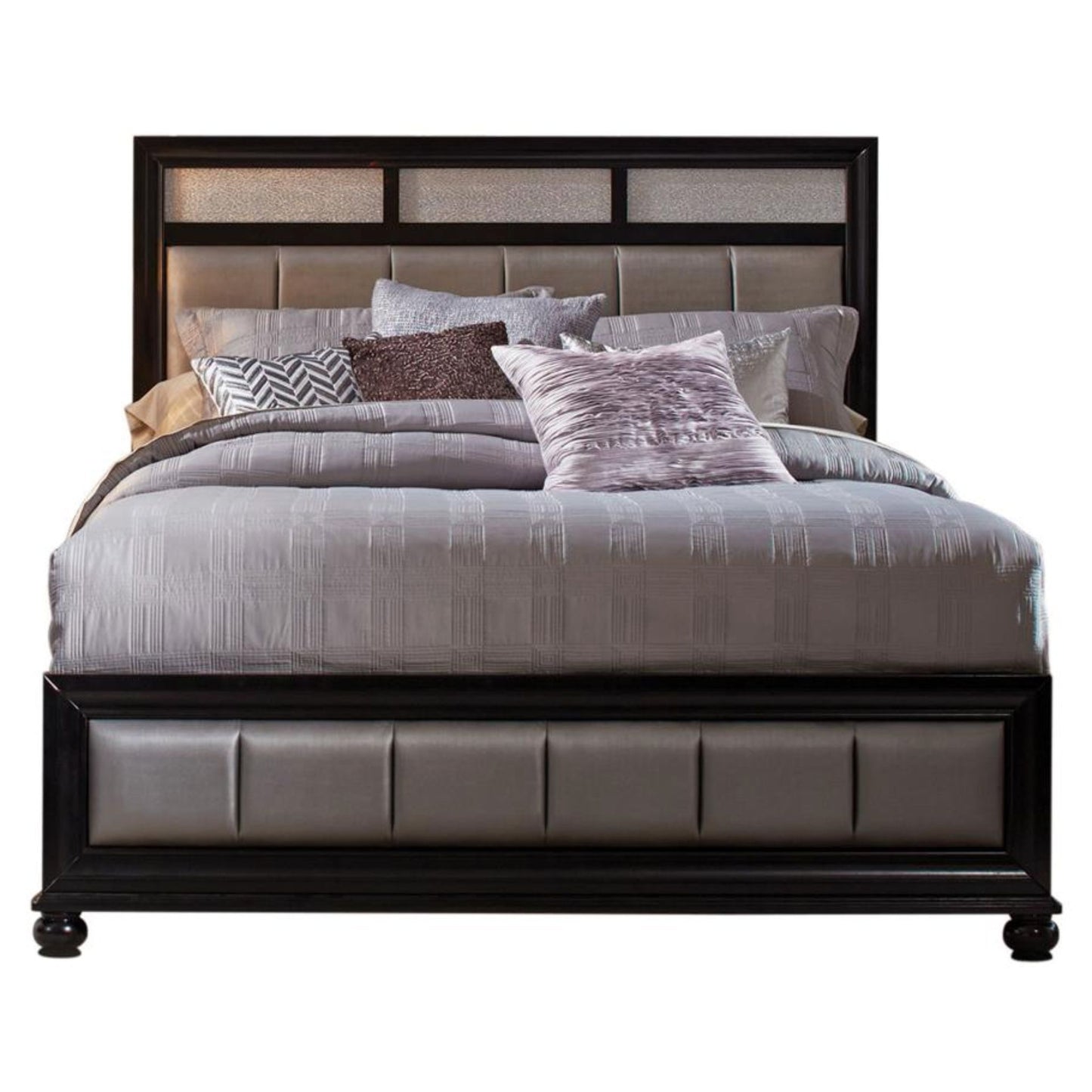 BARZINI Queen Upholstered Bed Black