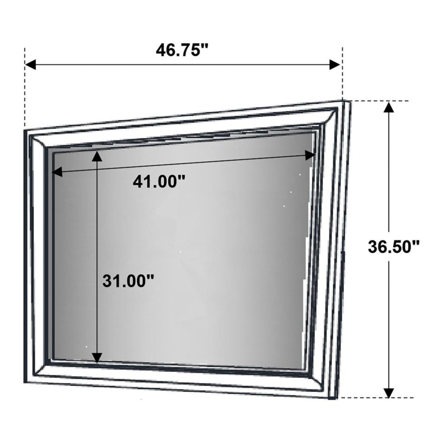 BARZINI Rectangle Dresser Mirror Black