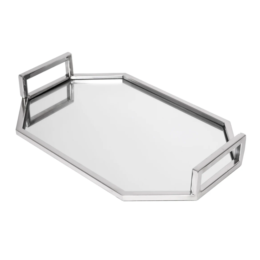 AMAYA 18" Mirror & Stainless Steel Accent Tray