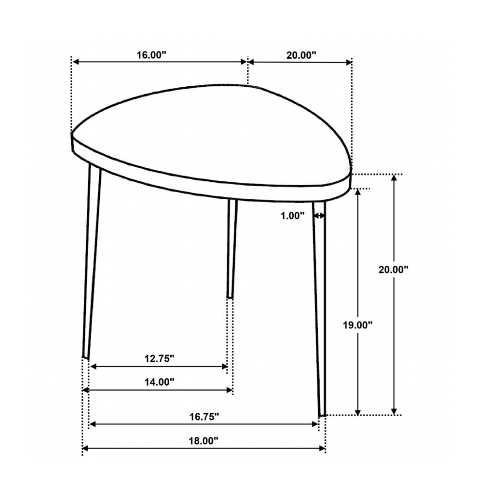 ODESSA Triangular Solid Wood End Table