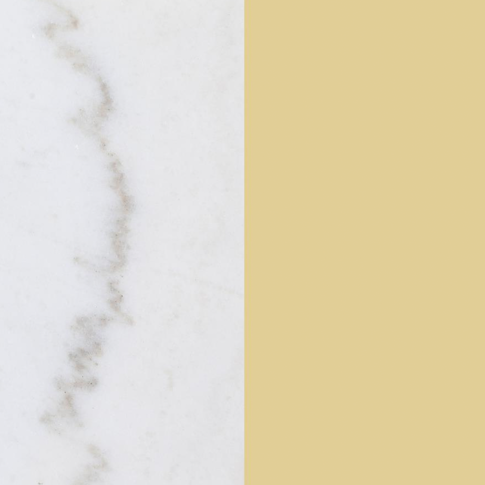 JONELLE Glass Top Coffee Table with Marble Shelf