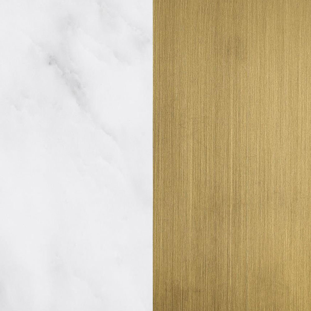 AVON Round Marble Top Stainless Steel Side End Table