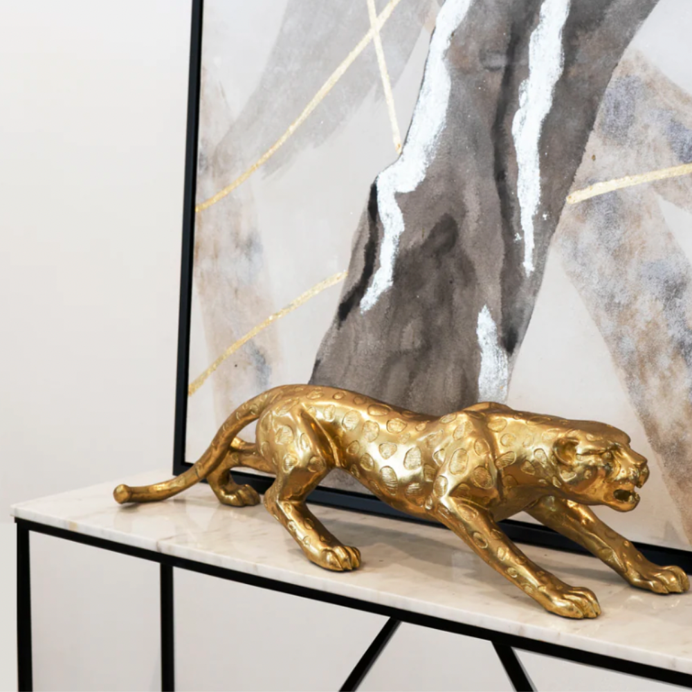 ISSAC Gold Leopard Sculpture