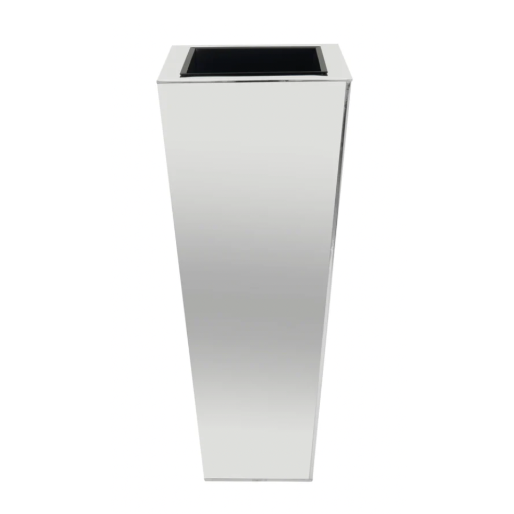 LAUREL 36" Square Stainless Steel Floor Vase Planter