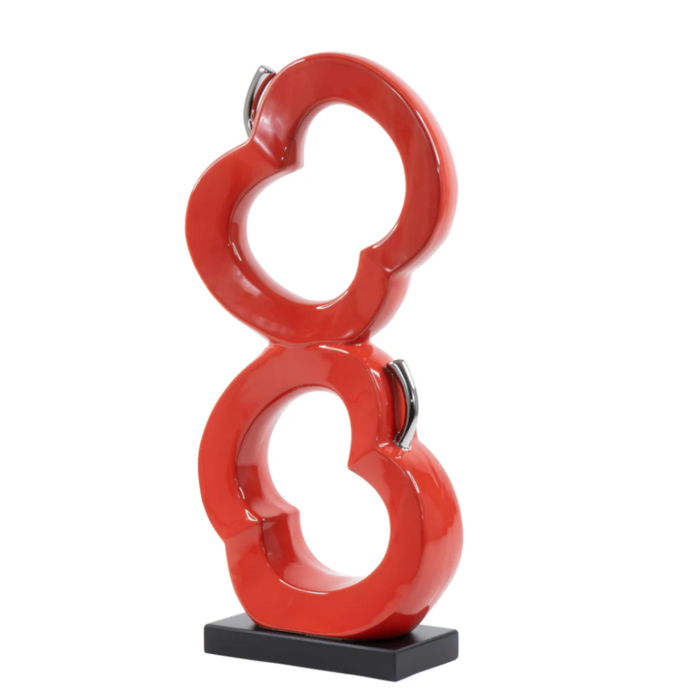 ZELDA Two Apples Sculpture Kitchen Decor Red