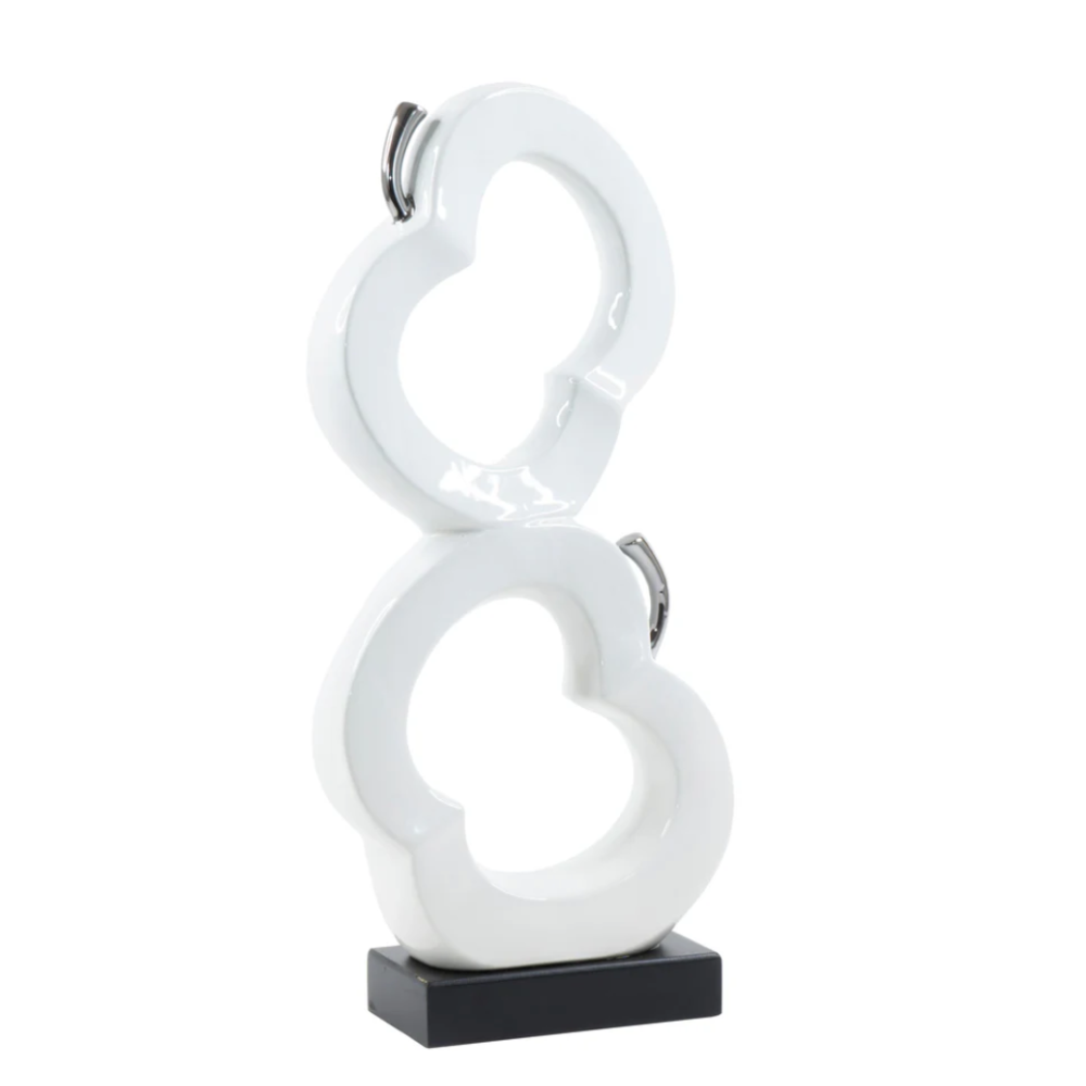 ZELDA Two Apples Sculpture Kitchen Decor White