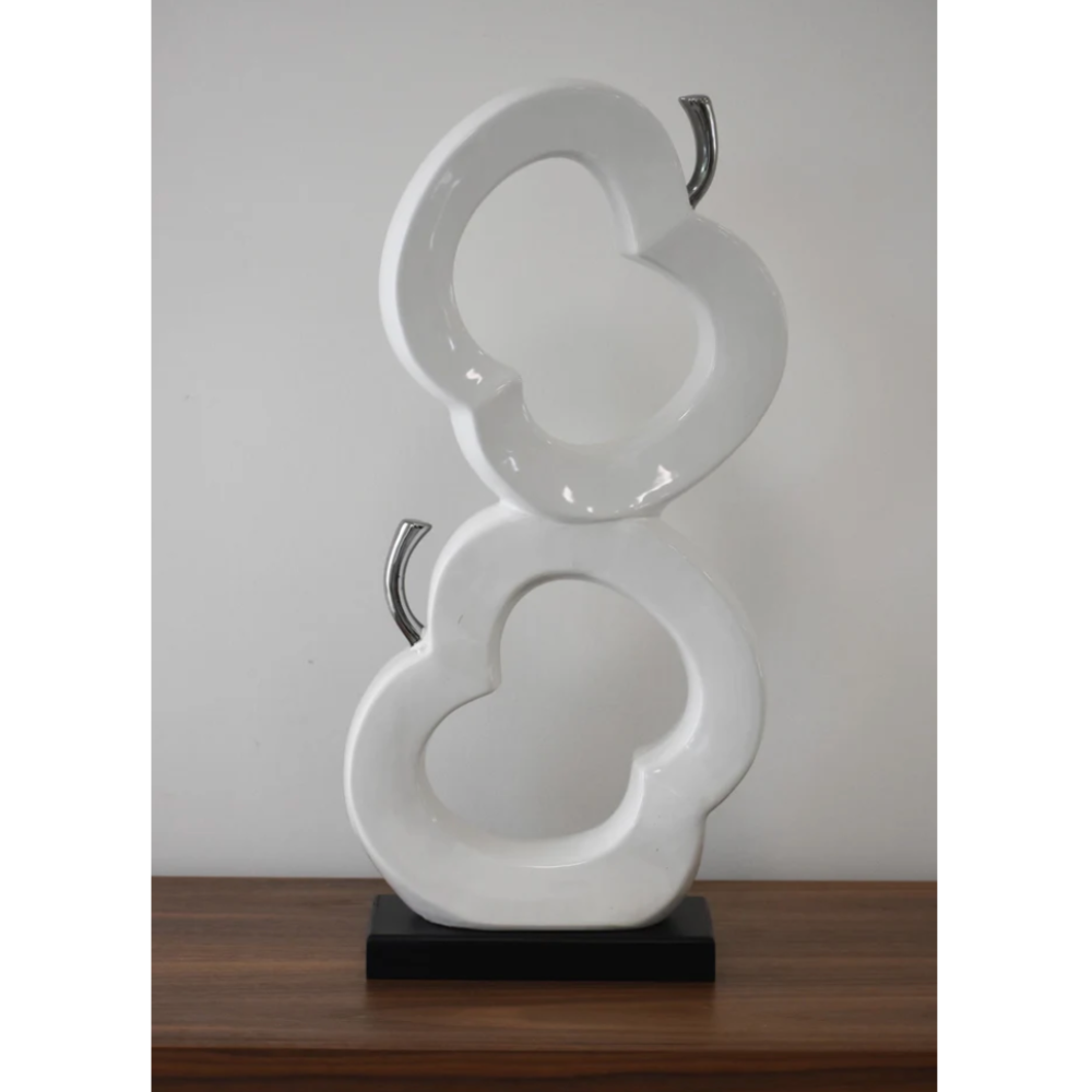 ZELDA Two Apples Sculpture Kitchen Decor Silver