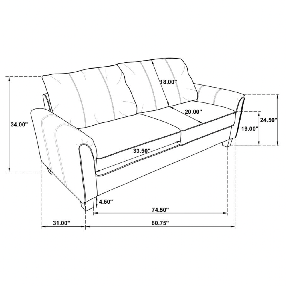 DAVIS Upholstered Rolled Arm Sofa