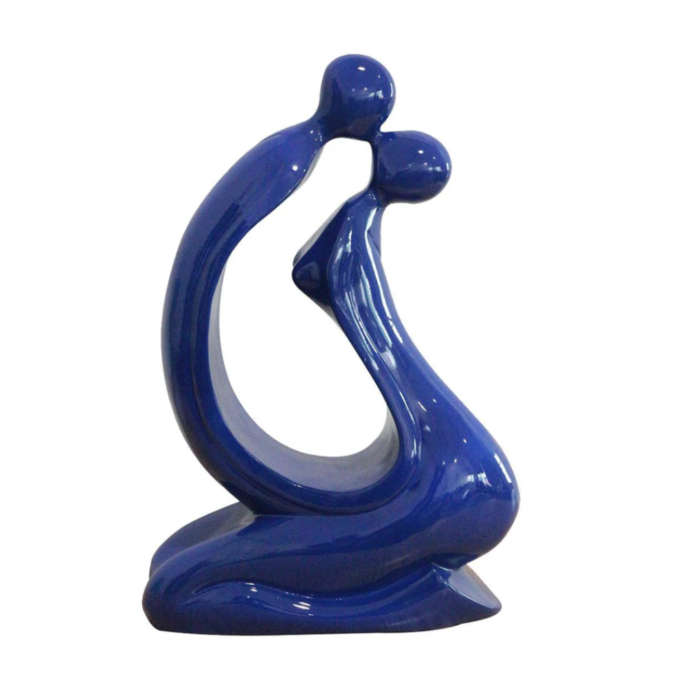 MARIE Kissing Couple Sculpture Blue