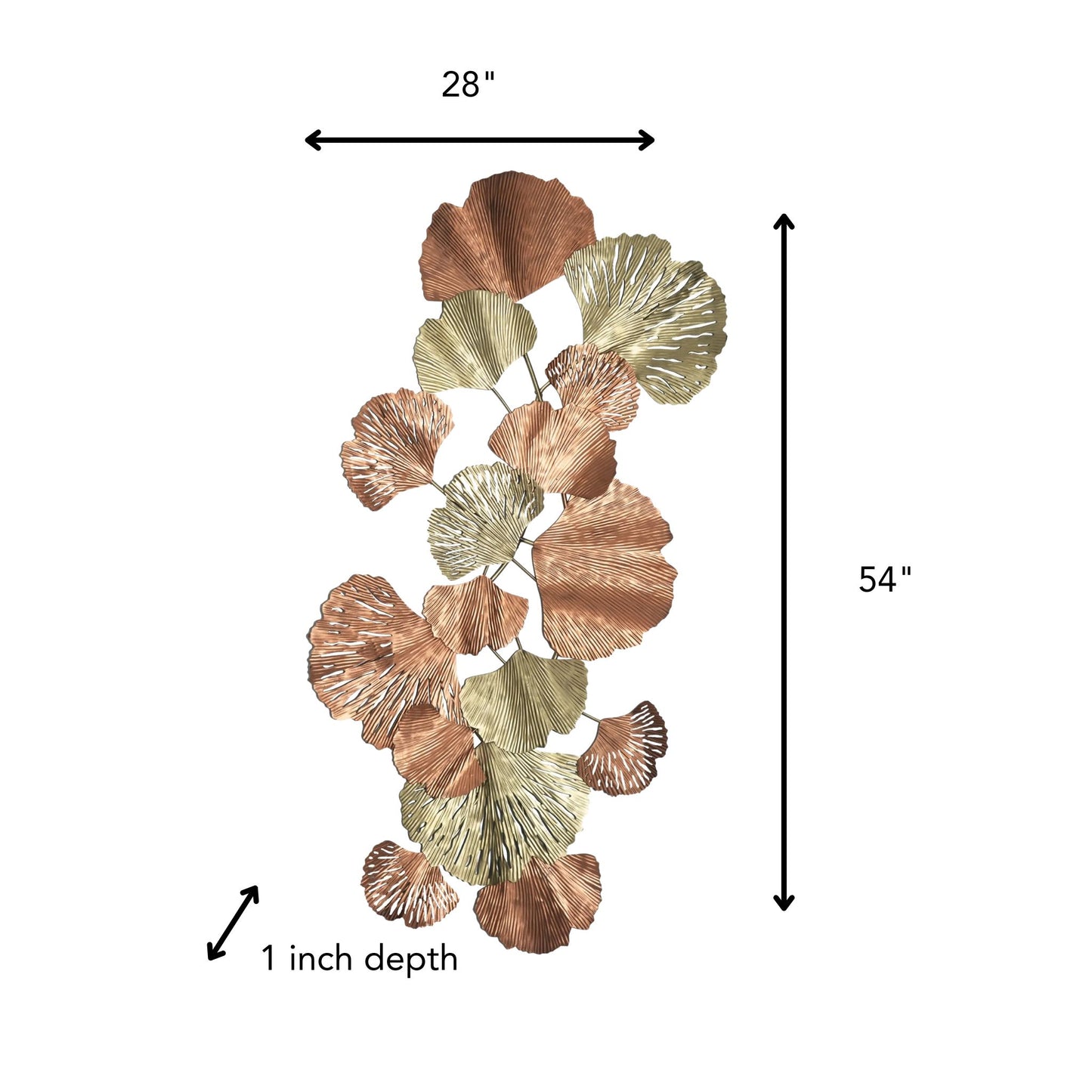 Copper/Gold Leaf Metal Wall Art Decoration