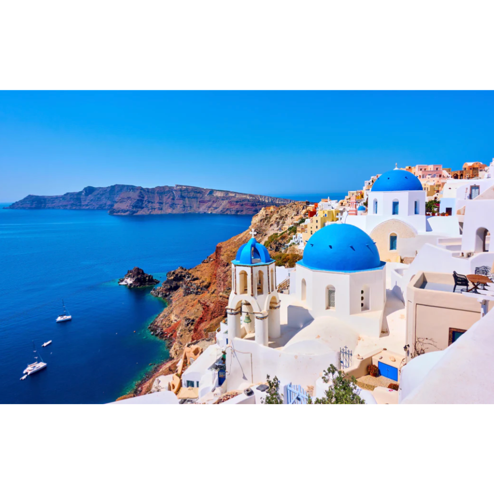 KIERA Greece Glass Wall Art