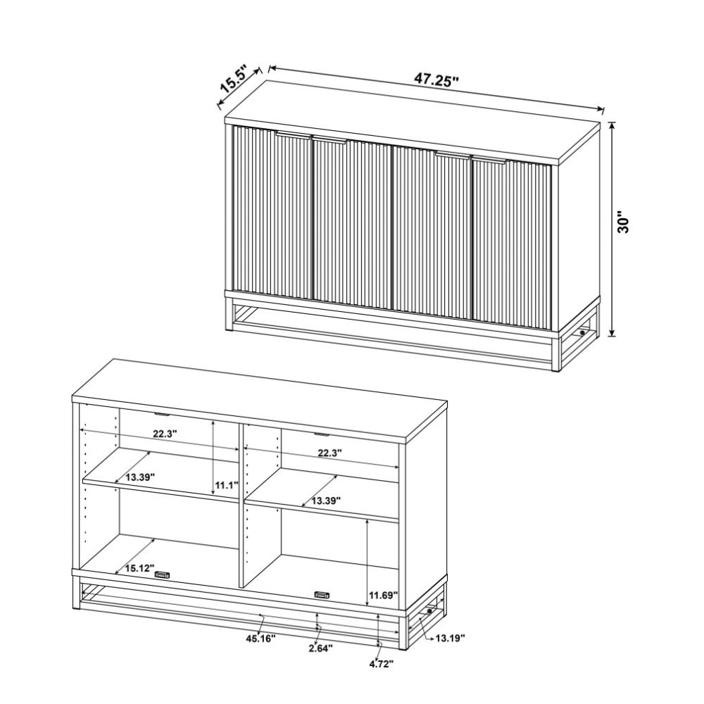 RYATT 4-door Engineered Wood Accent Cabinet