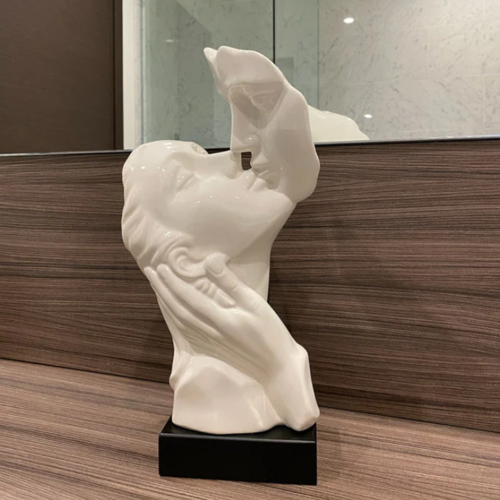 TYLA Kissing Faces Sculpture White