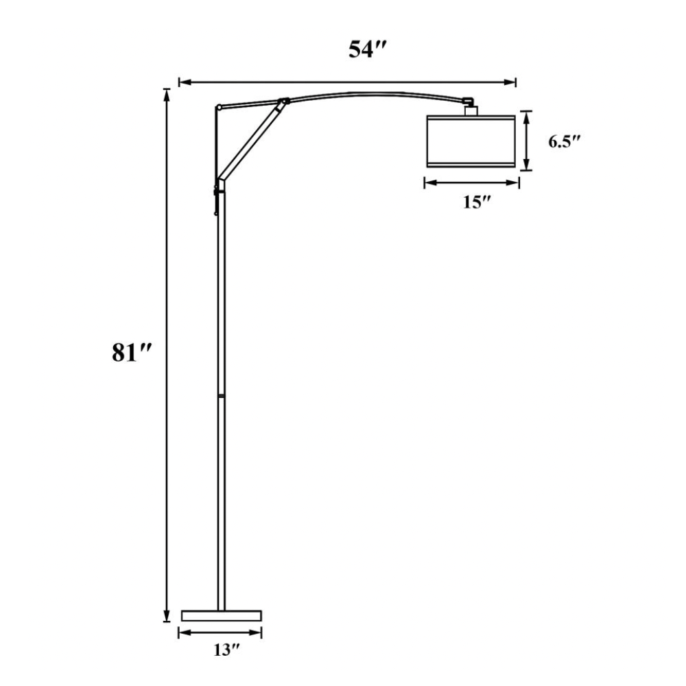 MONIZ 81-inch Drum Shade Arc Adjustable Floor Lamp