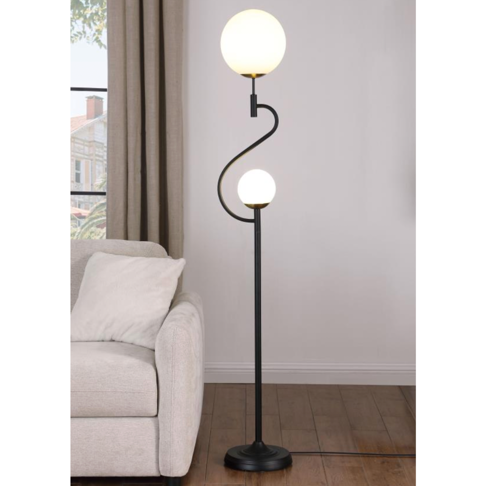 DACKI 69-inch Dual Spherical Bulb Metal Floor Lamp