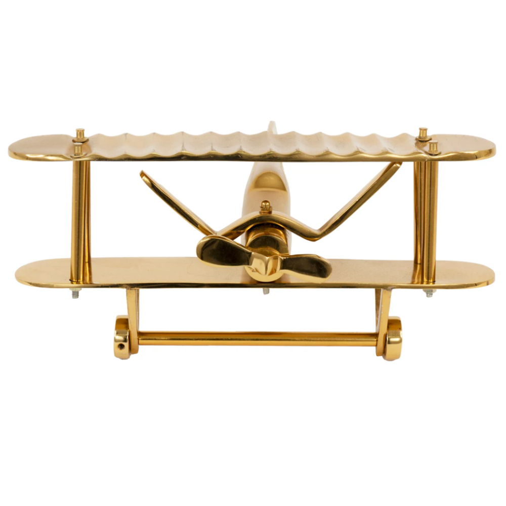 BELLA Tabletop Vintage Plane Sculpture Gold