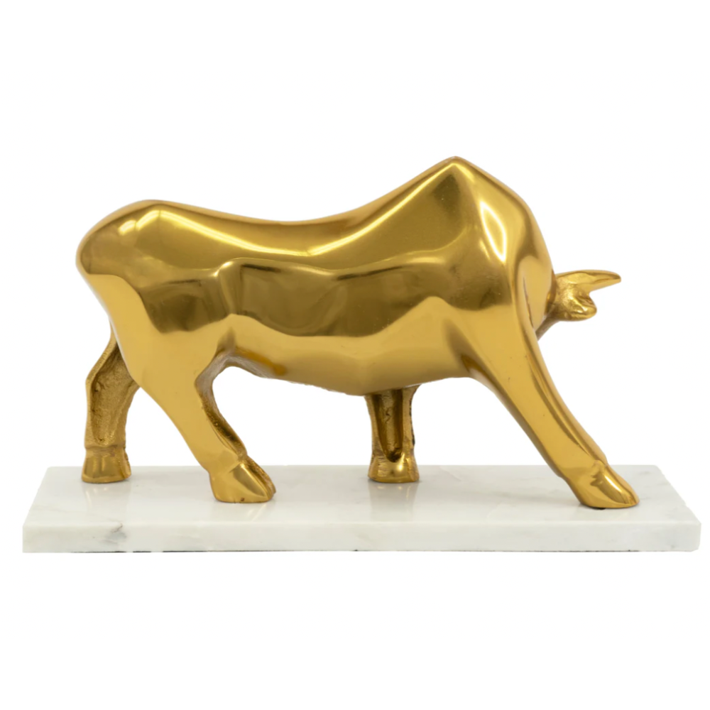 JACOB Tabletop Bull Sculpture Gold