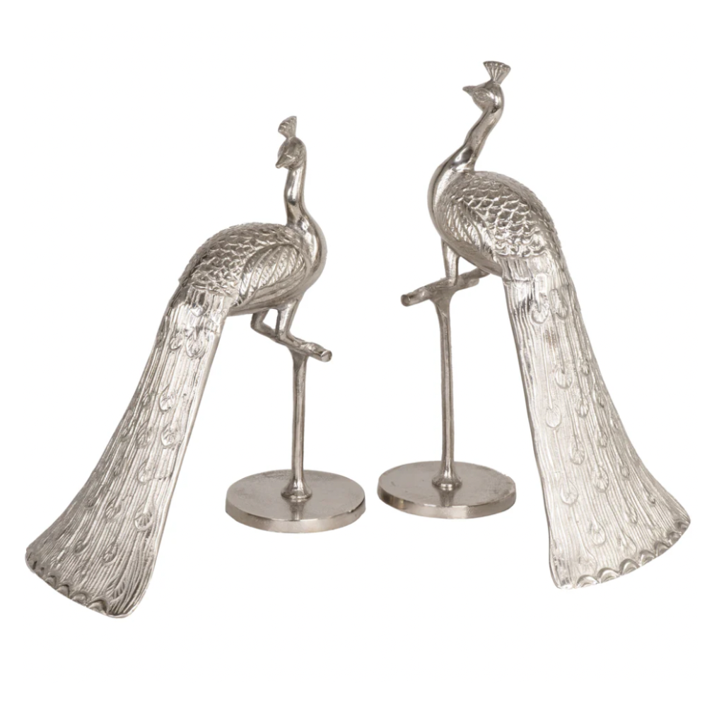 STELLA 2pc Peacock Set Silver