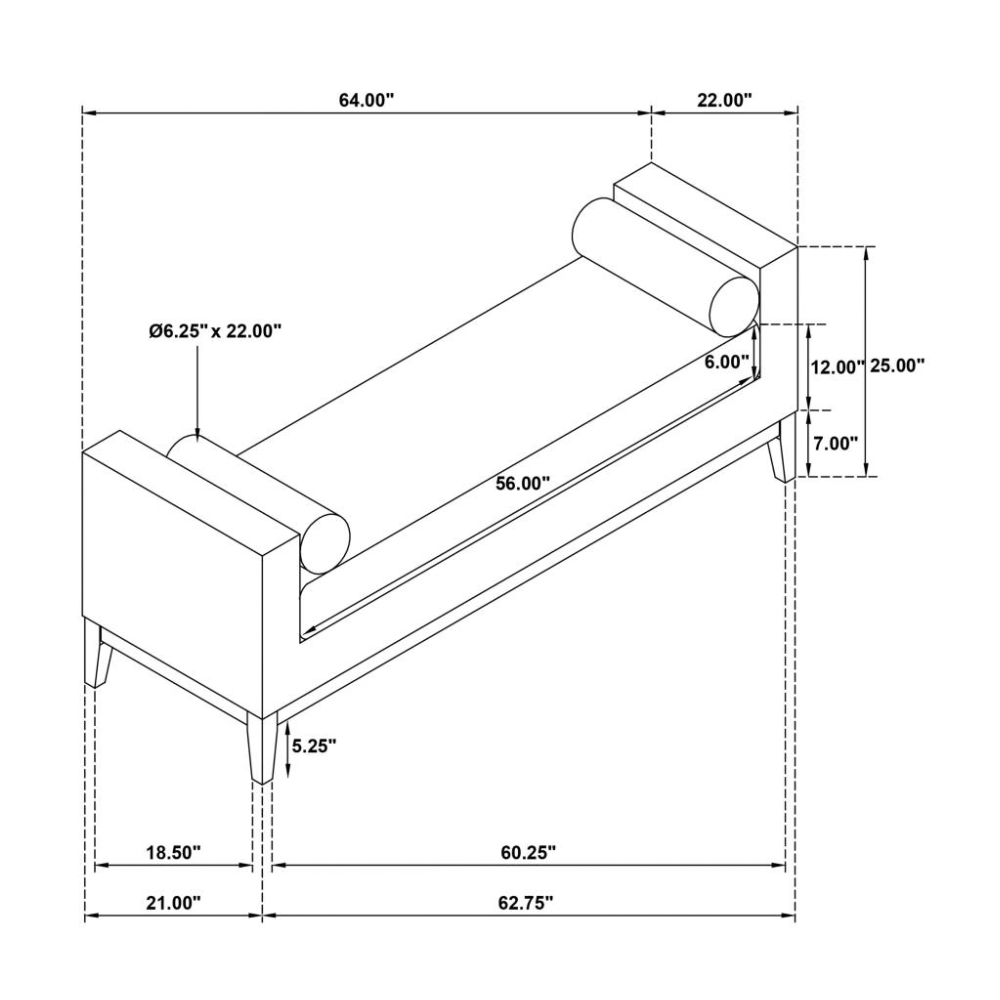 ROSIE Accent Bench with Armrests