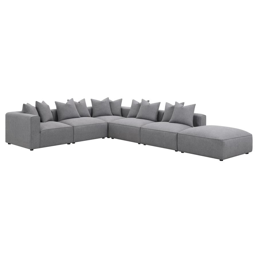 JEN 6-piece Tight Seat Modular Sectional Grey