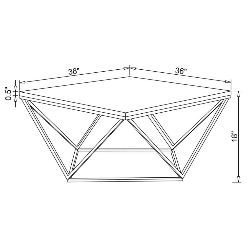 MERYL Square Faux Marble Top Coffee Table