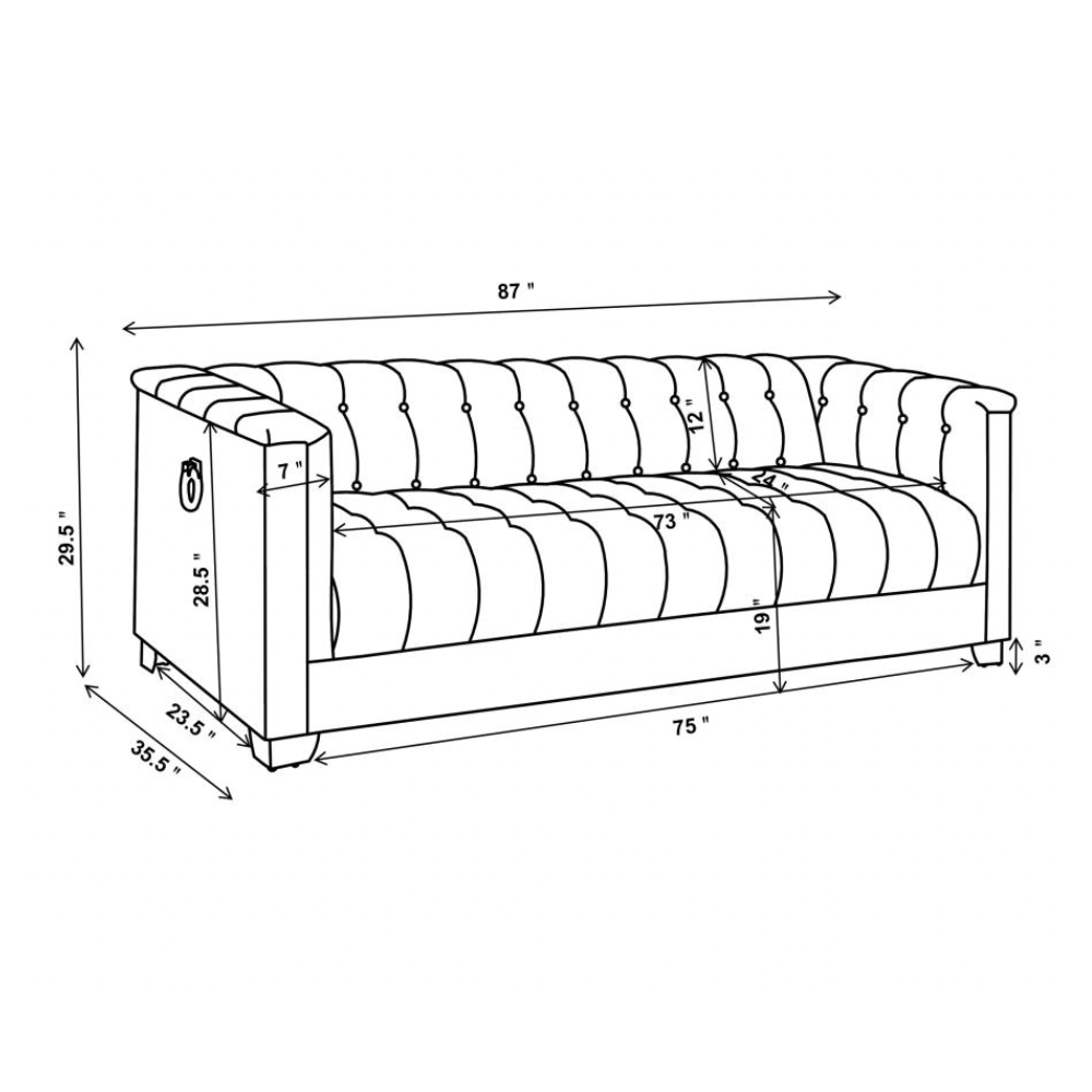CHAVIANO Upholstered Track Arm Sofa