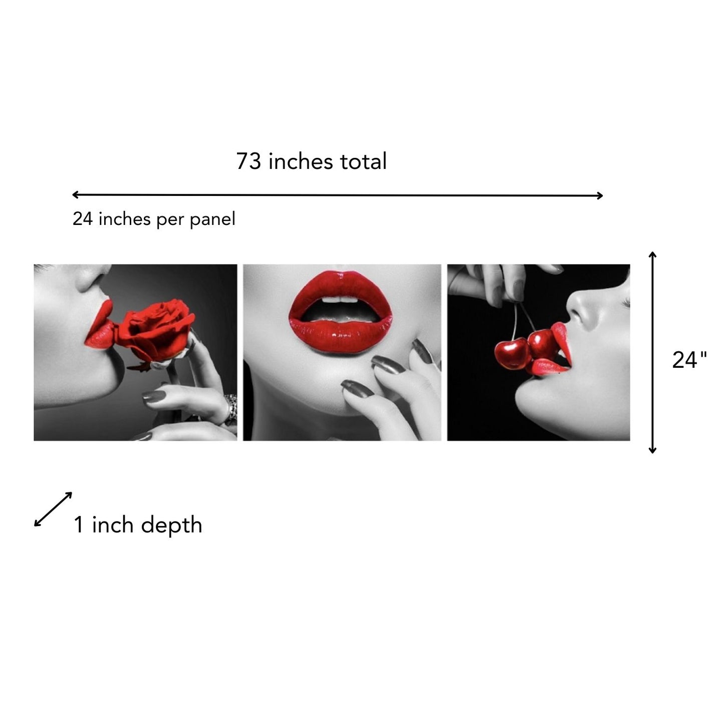 Red Lips Tempered Glass Print