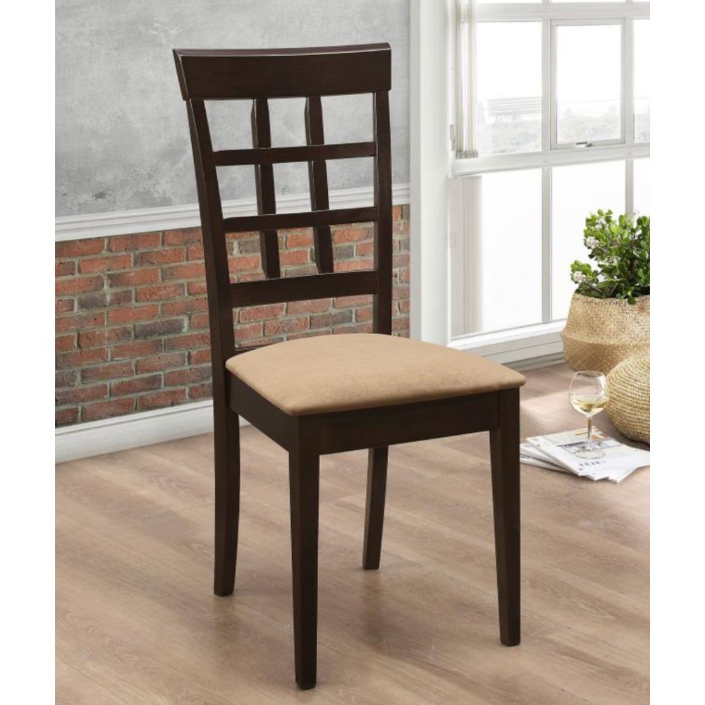 GABRIEL Lattice Back Dining Side Chair Cappuccino (Set of 2)