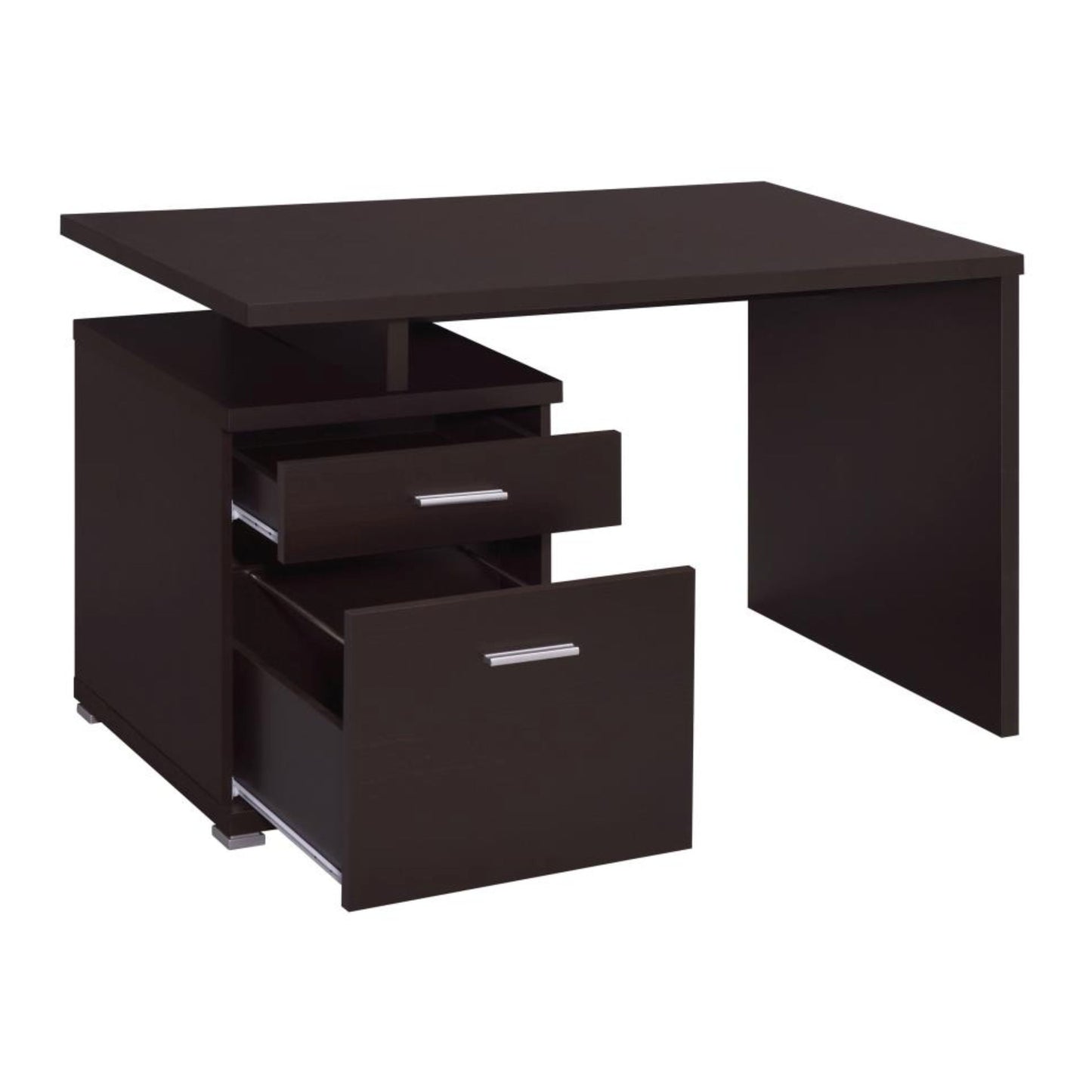 IRVING 2-drawer Office Desk with Cabinet Cappuccino