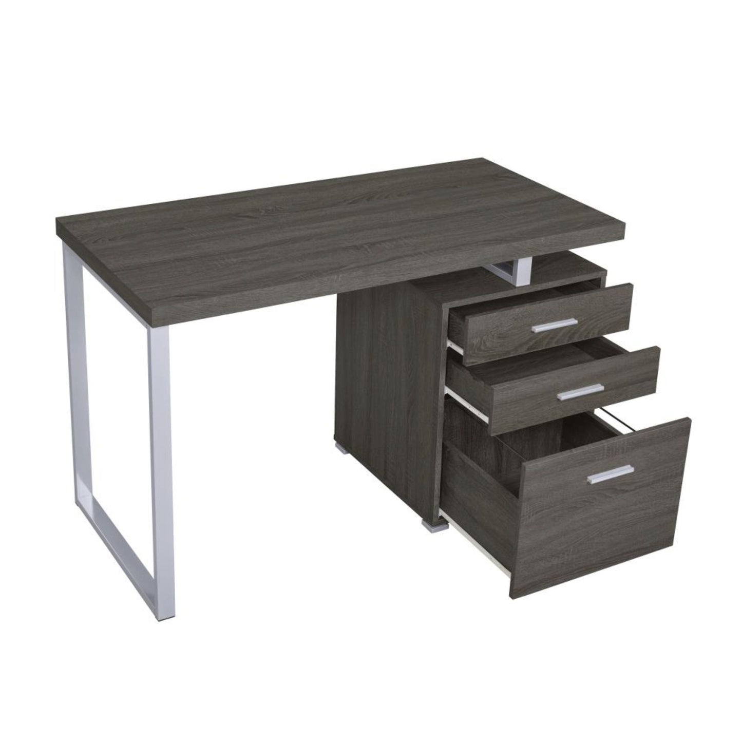 BRENNAN 3-drawer Office Desk Weathered Grey