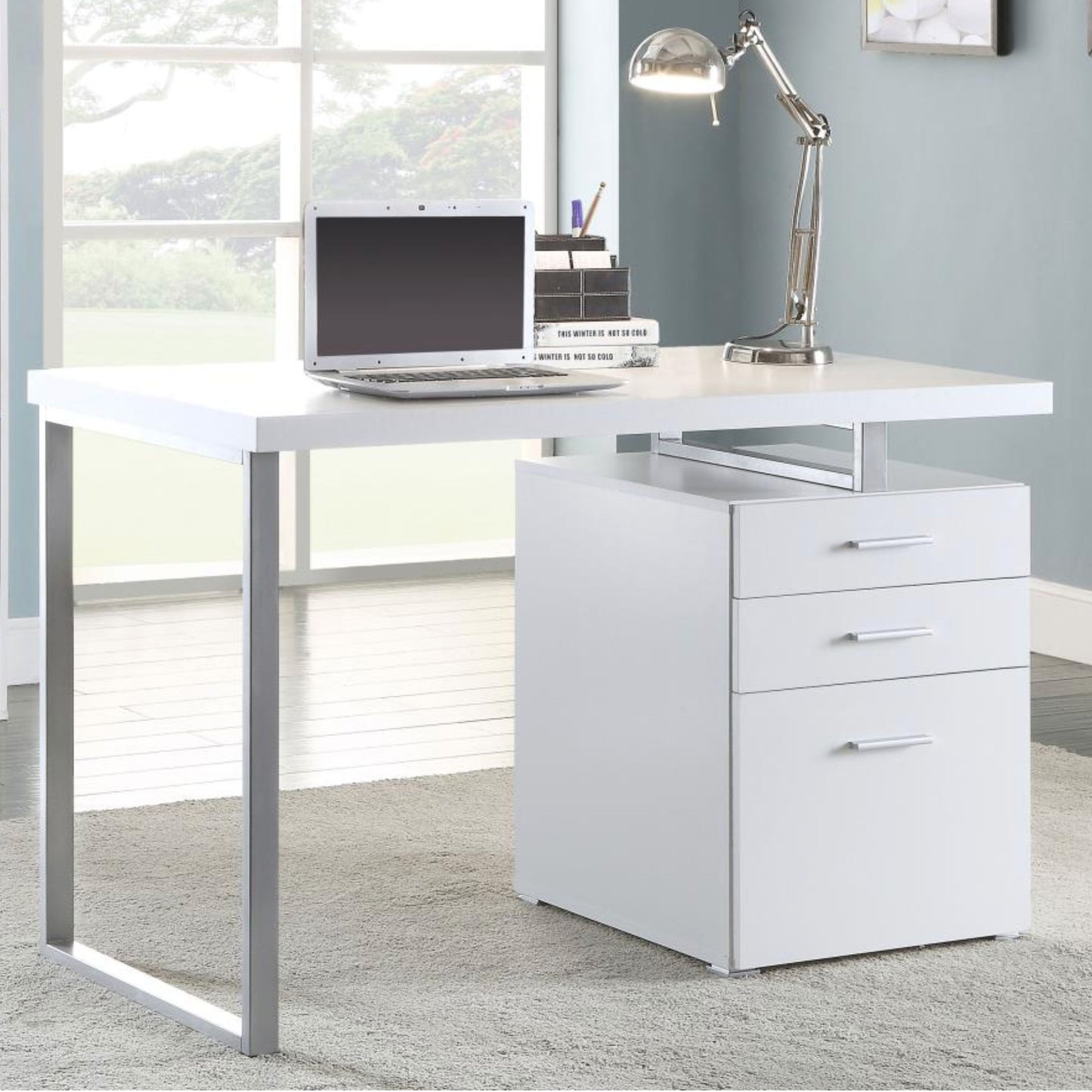 BRENNAN 3-drawer Office Desk White