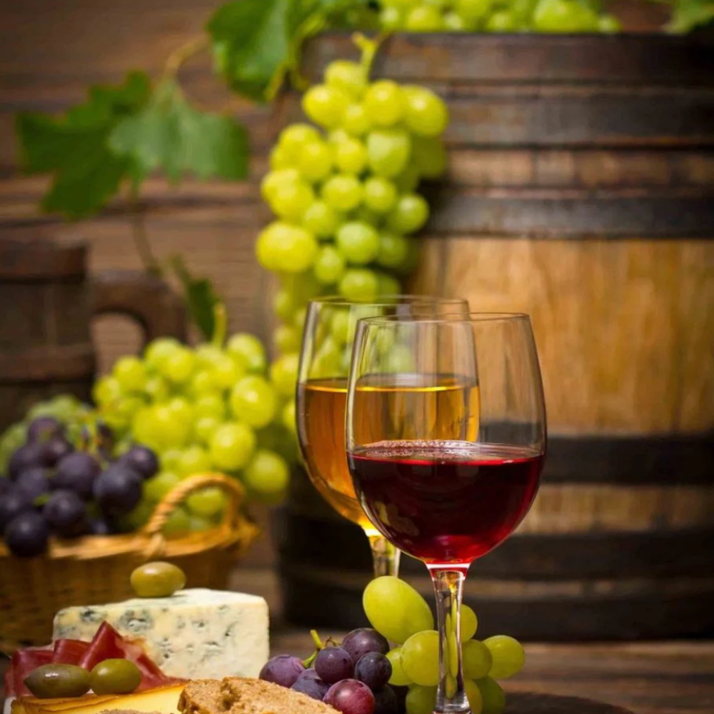 TALIA Wine & Grapes Glass Wall Art