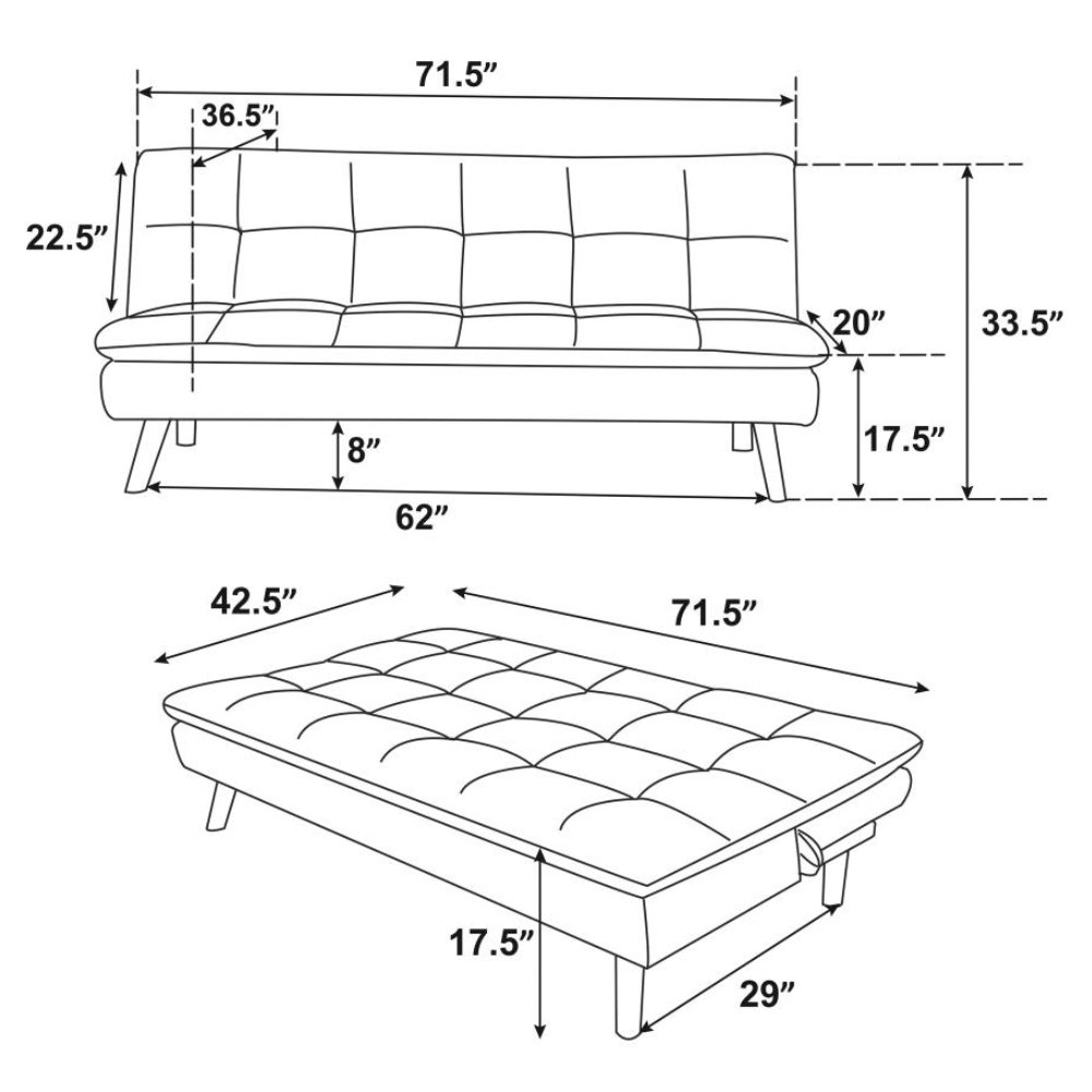 SCOUT Upholstered Tufted Convertible Sofa Bed