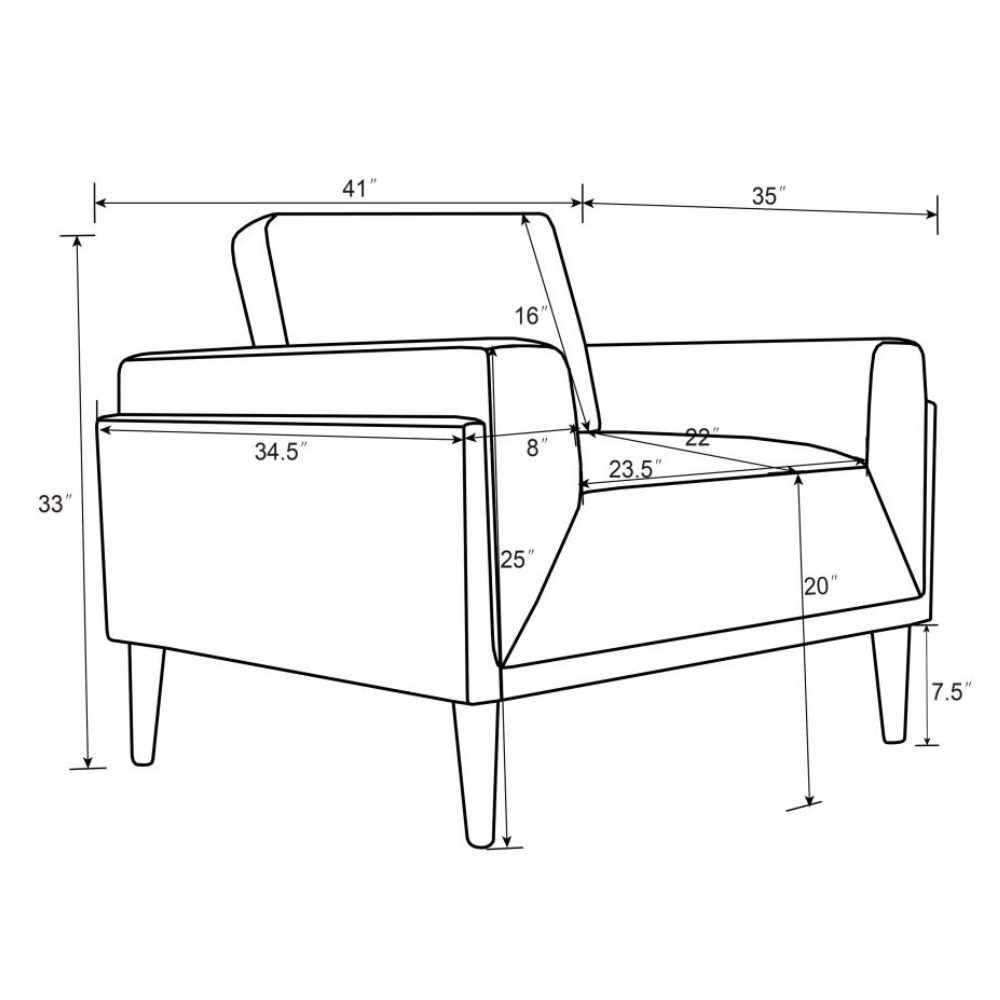 RILYNN 3-piece Track Arm Sofa Set Grey