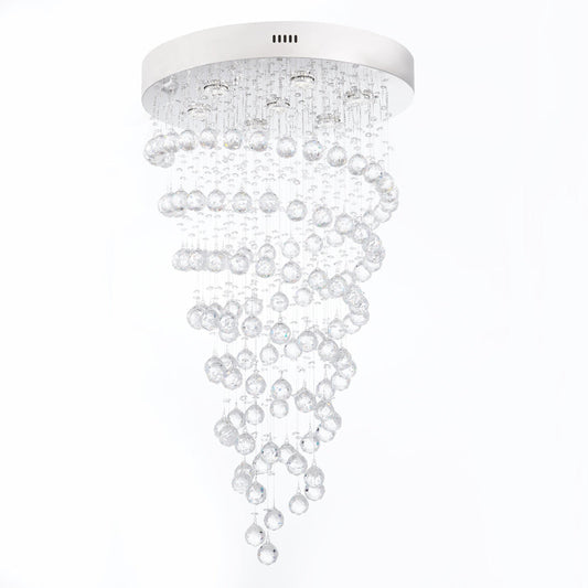 AESTHER Crystal Chandelier Double Helix 7 Light 38" Hanging Length
