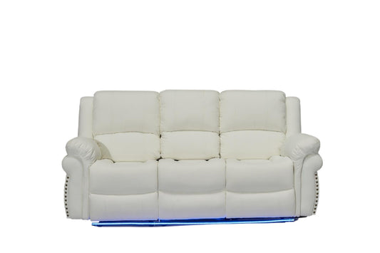 CESAR 3 Seater Reclining Sofa White