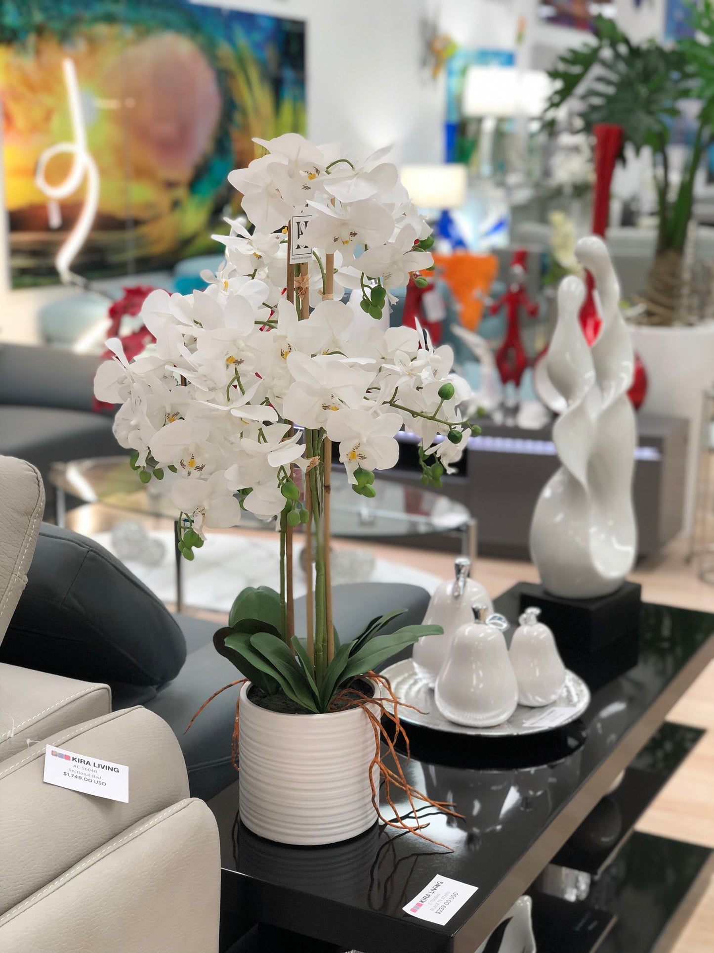 Orchid White Vase